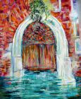 VENICE , BROWN DOOR<br /><br />oil on deep edge wood panel - ready to hang - requires no frame.<br /><br />&pound;200