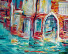 VENICE, HIGH WATER<br /><br />oil on 8&quot; square deep edge wood panel - ready to hang - requires no framing<br /><br />&pound;200
