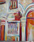 VENICE  DECAYING  GRANDEUR-ARCHES AND PILLARS<br />OIL ON 8&quot; SQUARE DEEP EDGE WOOD PANEL - READY TO HANG - doesn&#039;t require framing<br /><br />&pound;200