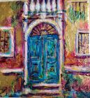 CRUMBLING GREEN DOOR, VENICE<br />Acrylic and dutch gold on 6&quot; standard canvas -unframed and ready to hang- can be framed.<br />&pound;100