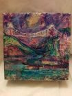 Avon Gorge and Suspension Bridge , early evening <br />acrylic and dutch gold on 5&quot; square  deep edge canvas<br />&pound;35