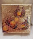 Physalis Fruit 1<br /><br />acrylic and dutch gold on 5&quot; deep edge canvas<br /><br />&pound;35