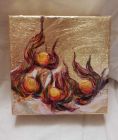 Physalis Fruit 2<br /><br />acrylic and dutch gold on 5&quot; square deep edge canvas<br /><br />&pound;35