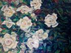 Roses<br /><br />acrlyic and dutch gold on deep edge canvas<br />100 cm x 70 cm<br />595 pounds<br />SOLD
