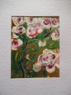 White and pink climbing rose<br />A5 card, painting is acrylic and dutch gold<br />&pound;10